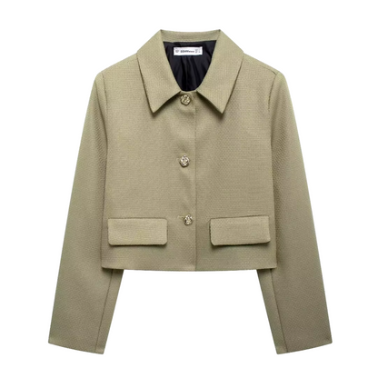 Blazer Corto con Botones Dorados para Mujer | Ideal para Uso Diario y Ocasiones Formales
