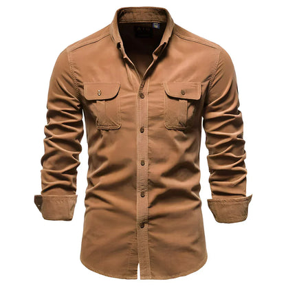 Camisa De Color Liso Con Corte Slim Fit Para Hombre | Ideal Para Uso Diario