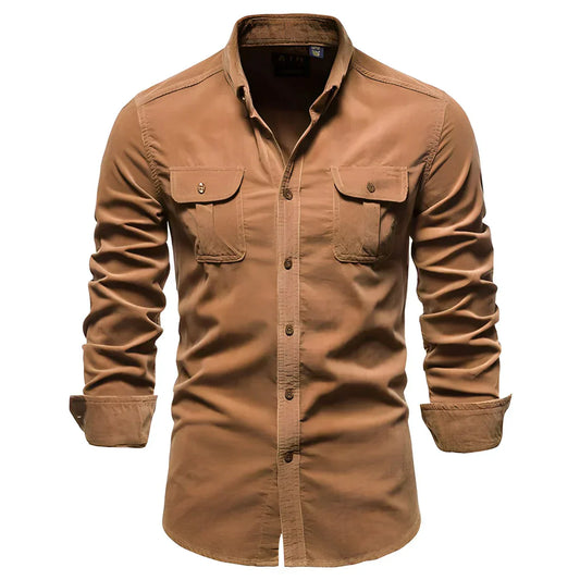 Camisa De Color Liso Con Corte Slim Fit Para Hombre | Ideal Para Uso Diario