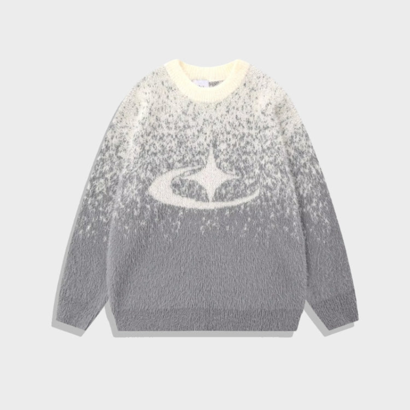 Jersey de Cuello Redondo con Diseño Degradado y Motivo Central para Mujer y Hombre | Ideal para Uso Diario