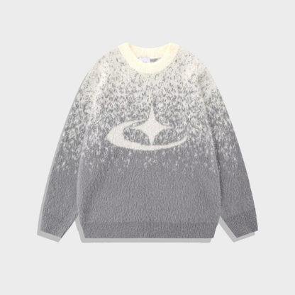 Jersey de Cuello Redondo con Diseño Degradado y Motivo Central para Mujer y Hombre | Ideal para Uso Diario