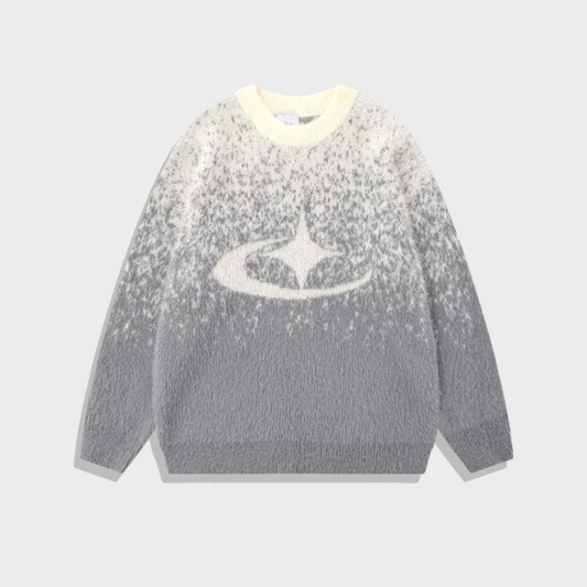 Jersey de Cuello Redondo con Diseño Degradado y Motivo Central para Mujer y Hombre | Ideal para Uso Diario