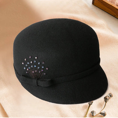 Boina De Invierno Con Visera Y Detalles Decorativos Para Mujer | Ideal Para Temporada Fría