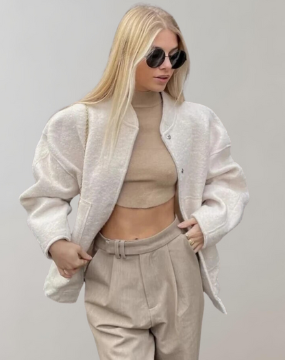 Chaqueta Tipo Bomber Con Diseño Holgado Para Mujer | Ideal Para Uso Diario