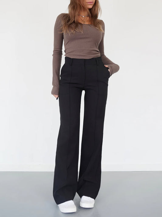 Pantalón De Corte Recto Para Mujer | Ideal Para Uso Diario