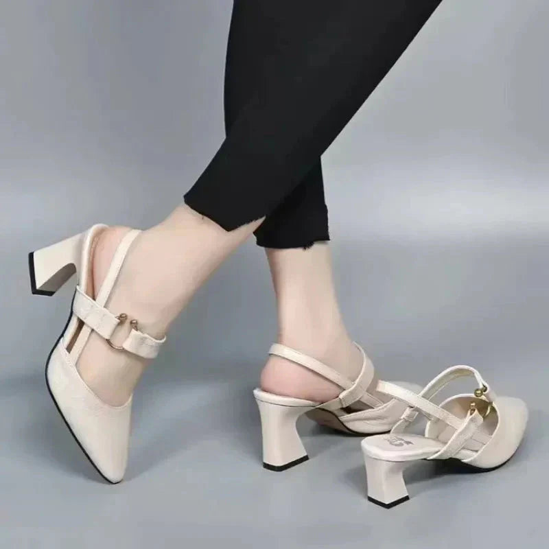 Sandalias Con Tacón Y Correa Slingback Para Mujer | Ideal Para Temporada Cálida
