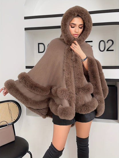 Cape-Manteau Oversize con Capucha para Mujer | Uso Diario en Exterior