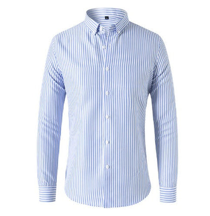 Camisa de Manga Corta con Cuello Clásico y Rayas Verticales para Hombre | Ideal para Días Cálidos y Uso Diario
