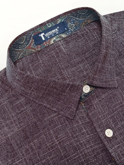 Camisa de Manga Larga con Cierre de Botones y Detalles Contrastantes para Hombre | Ideal para Uso Diario y Contextos Formales