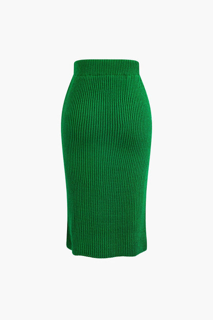 Conjunto De Dos Piezas Para Mujer Con Top Cruzado Y Falda Lápiz | Ideal Para Uso Diario Y Trabajo