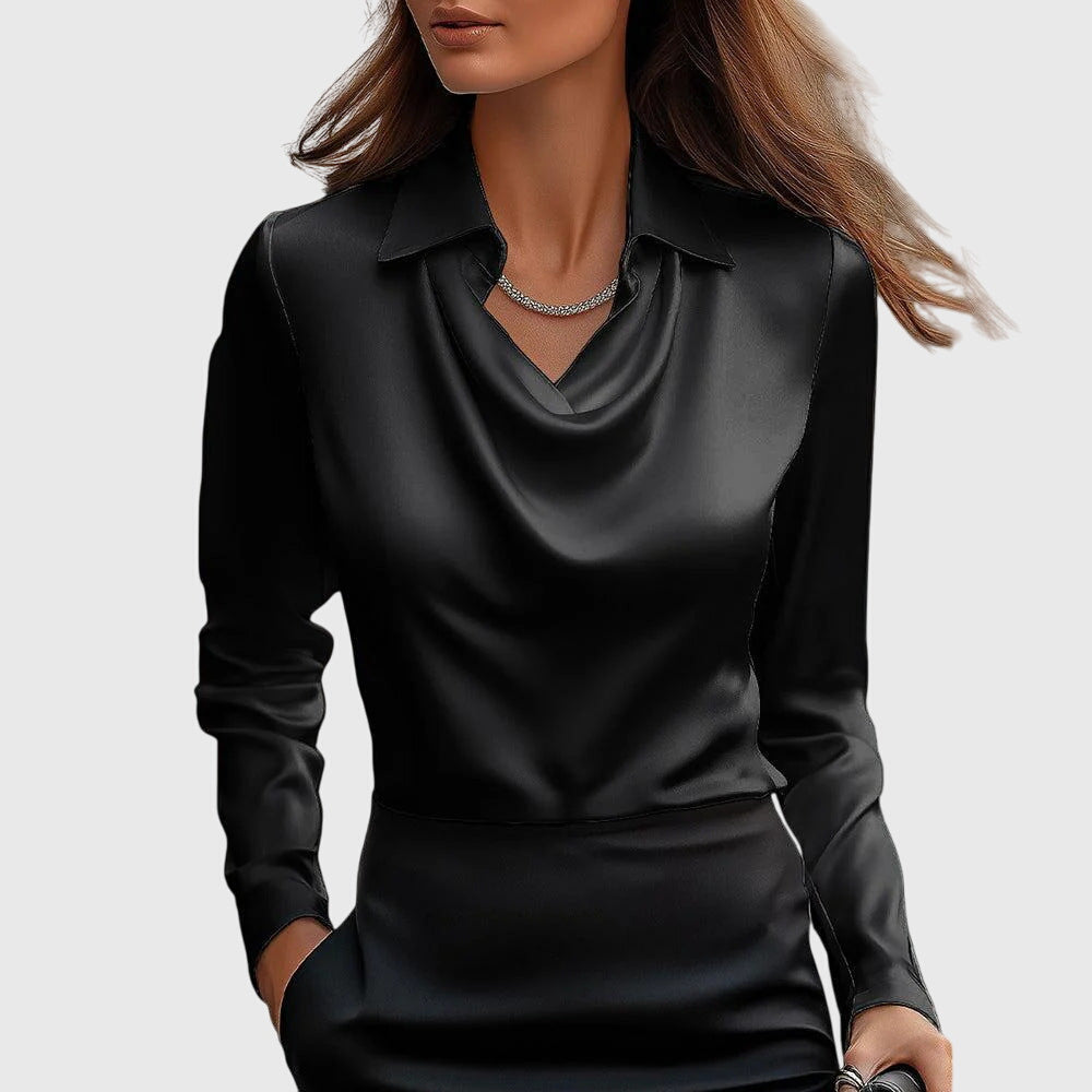 Blusa Fluida Con Cuello Plisado Para Mujer | Ideal Para Uso Diario En Interior Y Exterior