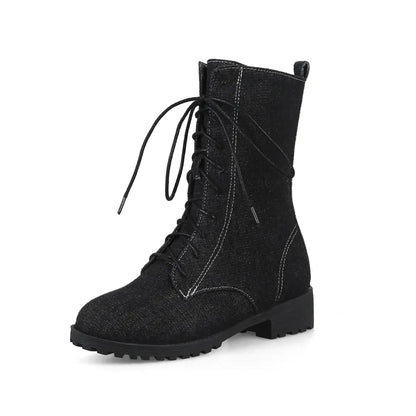 Botines Con Cordones Y Tacón Bajo Para Mujer | Ideal Para Uso Diario Y Trabajo