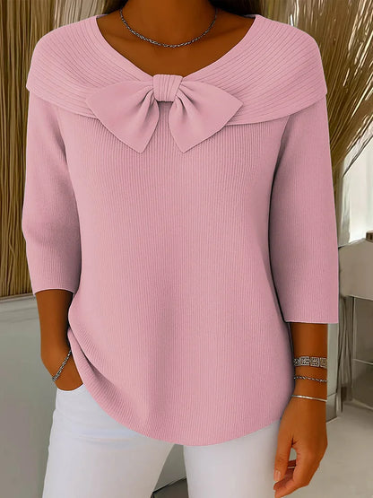 Jersey de Punto con Nudo Frontal y Corte Ajustado para Mujer | Ideal para Uso Diario