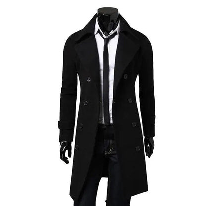 Trench-Coat De Doble Botonadura Con Cinturón Ajustable Para Hombre | Ideal Para Uso Diario Y Urbano