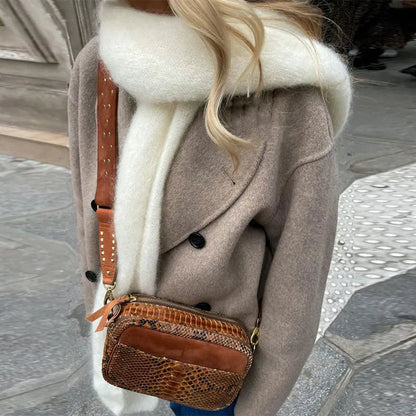 Abrigo De Invierno Con Corte Suelto Y Botones Dobles Para Mujer | Ideal Para Invierno