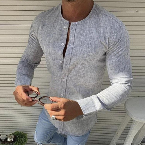 Camisa De Manga Larga Con Cuello Clásico Para Hombres | Ideal Para Uso Diario Y Ocasiones Formales