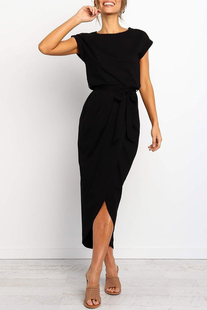Vestido Midi Cruzado Con Cinturón Para Mujer | Ideal Para Uso Diario Y Diferentes Ocasiones