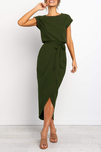 Vestido Midi Cruzado Con Cinturón Para Mujer | Ideal Para Uso Diario Y Diferentes Ocasiones