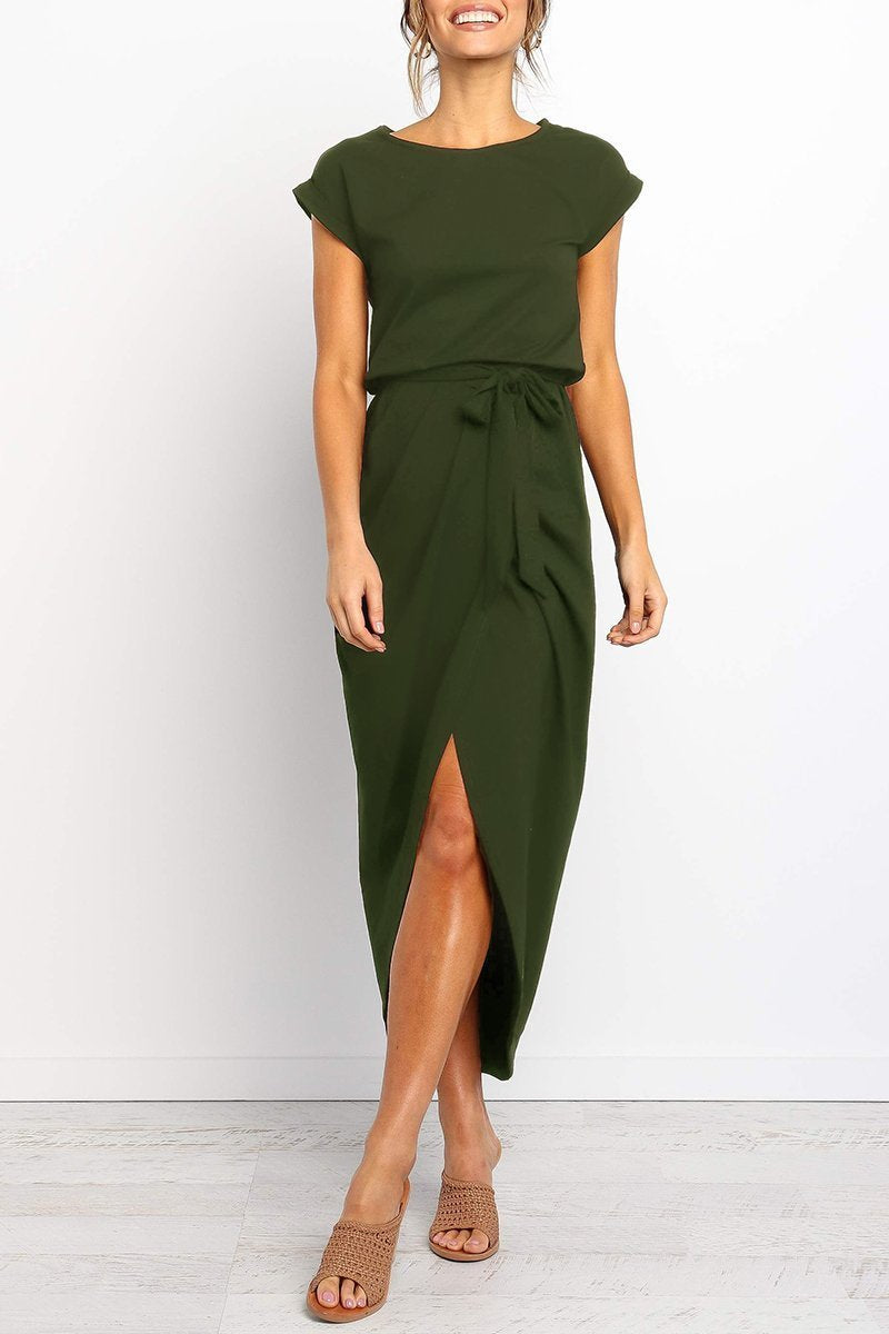 Vestido Midi Cruzado Con Cinturón Para Mujer | Ideal Para Uso Diario Y Diferentes Ocasiones