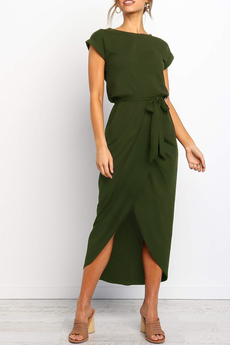 Vestido Midi Cruzado Con Cinturón Para Mujer | Ideal Para Uso Diario Y Diferentes Ocasiones