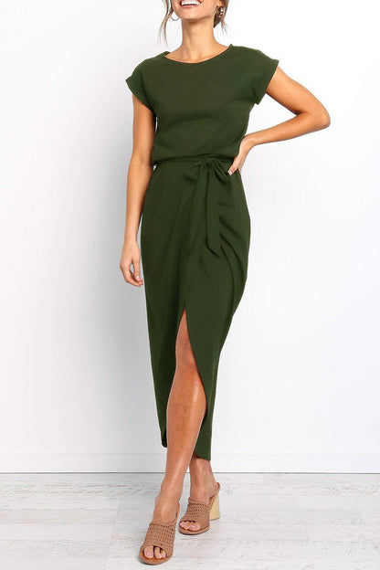 Vestido Midi Cruzado Con Cinturón Para Mujer | Ideal Para Uso Diario Y Diferentes Ocasiones