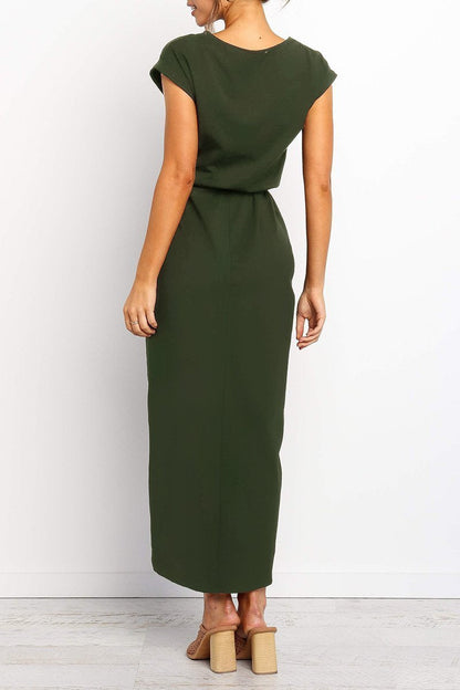 Vestido Midi Cruzado Con Cinturón Para Mujer | Ideal Para Uso Diario Y Diferentes Ocasiones