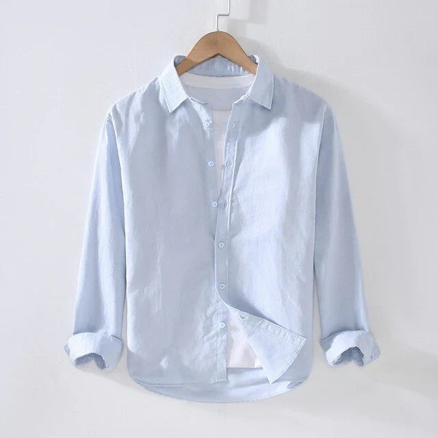 Camisa De Manga Larga Con Cuello Clásico Y Corte Recto Para Hombre | Ideal Para Uso Diario Y Actividades Informales