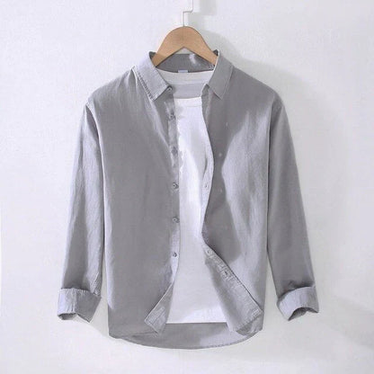 Camisa De Manga Larga Con Cuello Clásico Y Corte Recto Para Hombre | Ideal Para Uso Diario Y Actividades Informales