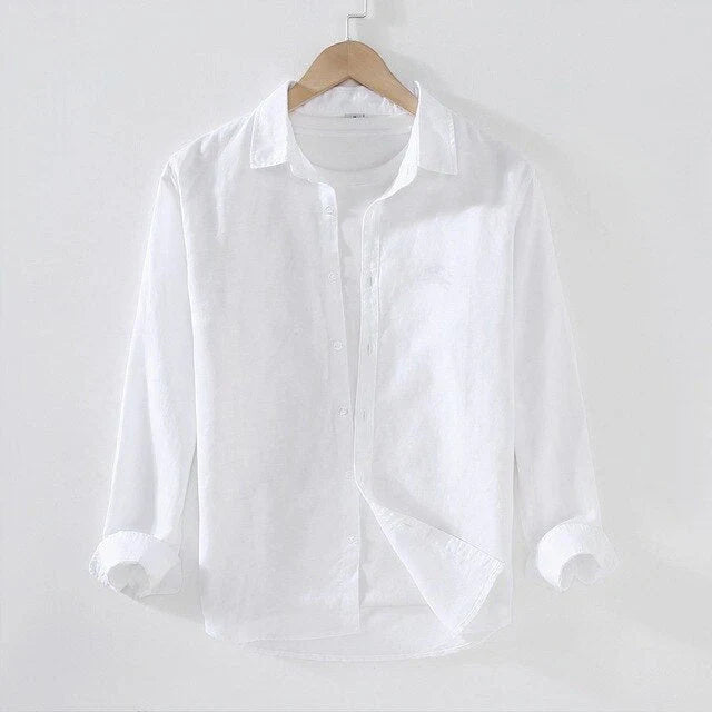 Camisa De Manga Larga Con Cuello Clásico Y Corte Recto Para Hombre | Ideal Para Uso Diario Y Actividades Informales