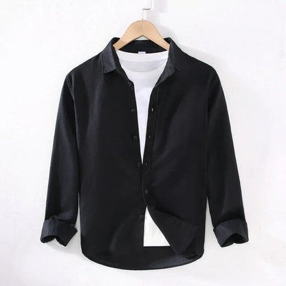 Camisa De Manga Larga Con Cuello Clásico Y Corte Recto Para Hombre | Ideal Para Uso Diario Y Actividades Informales