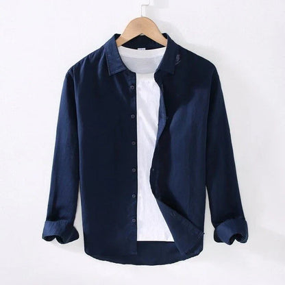 Camisa De Manga Larga Con Cuello Clásico Y Corte Recto Para Hombre | Ideal Para Uso Diario Y Actividades Informales