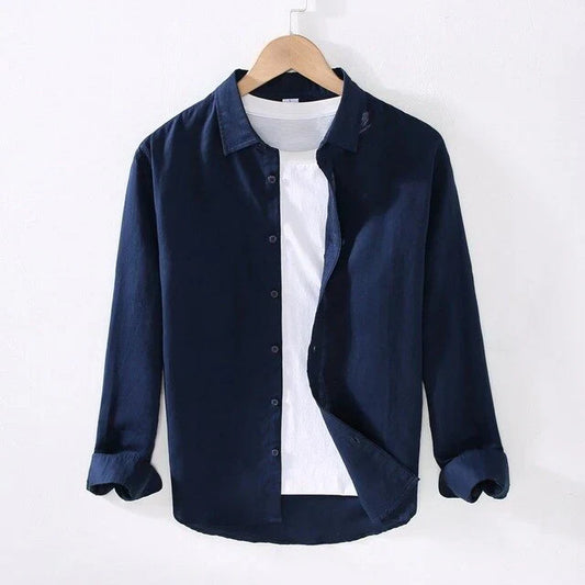 Camisa De Manga Larga Con Cuello Clásico Y Corte Recto Para Hombre | Ideal Para Uso Diario Y Actividades Informales