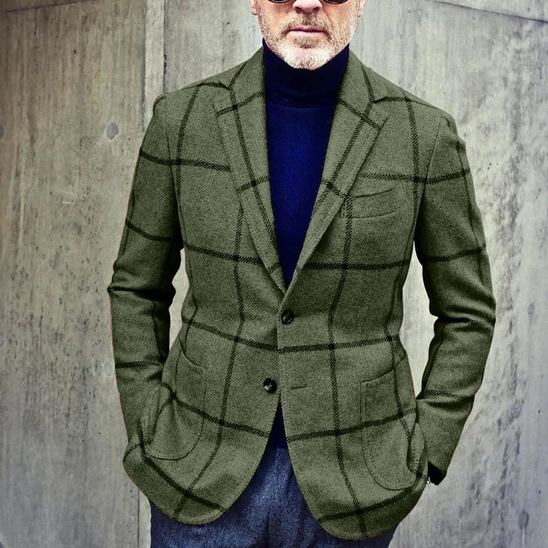 Blazer De Cuadros Con Corte Estructurado Para Adultos | Ideal Para Uso Diario En Otoño