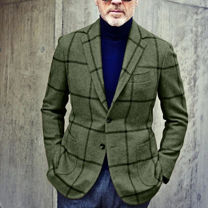 Blazer De Cuadros Con Corte Estructurado Para Adultos | Ideal Para Uso Diario En Otoño