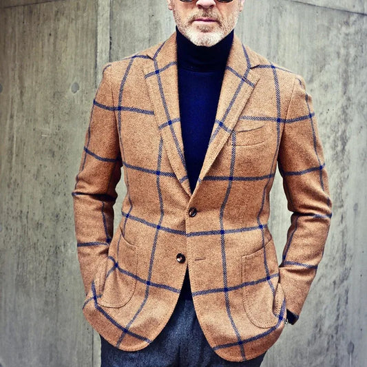 Blazer De Cuadros Con Corte Estructurado Para Adultos | Ideal Para Uso Diario En Otoño