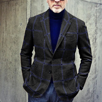 Blazer De Cuadros Con Corte Estructurado Para Adultos | Ideal Para Uso Diario En Otoño