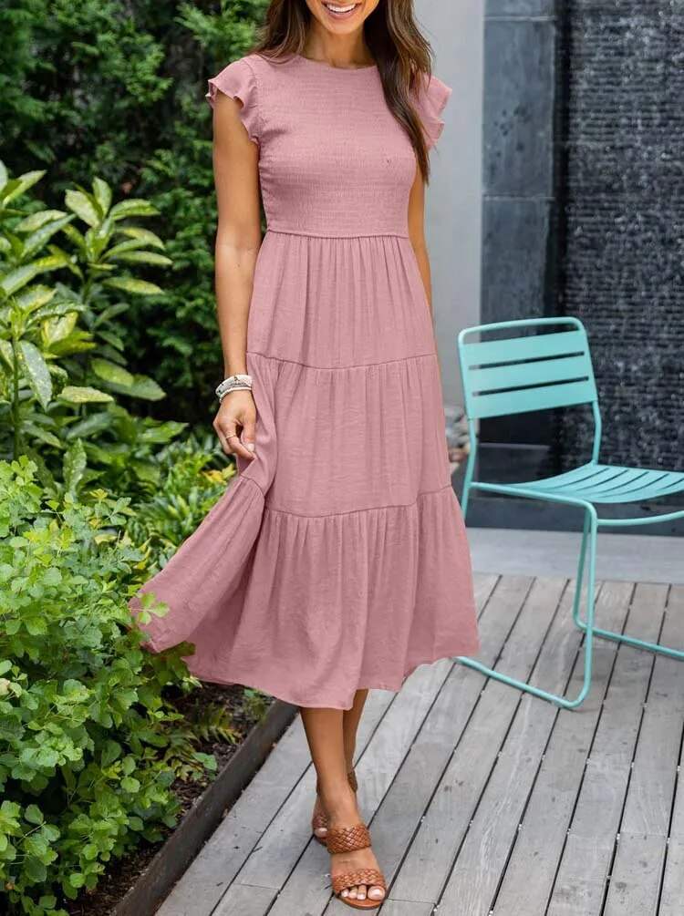 Vestido Midi Con Diseño Versátil Para Mujer | Ideal Para Uso Diario Y Ocasiones