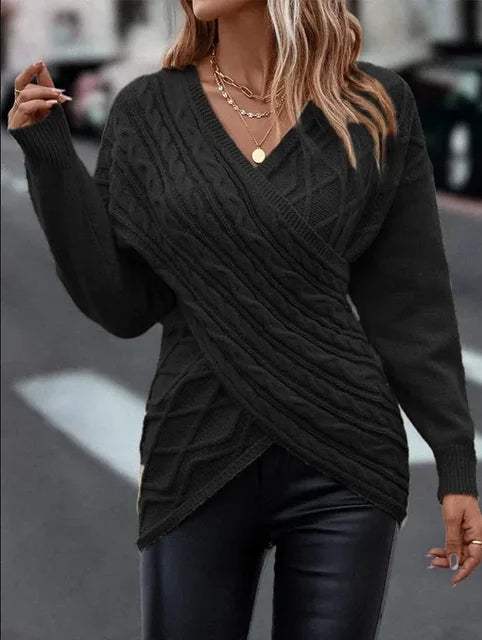 Jersey Para Mujer Con Cuello En V Y Manga Larga | Ideal Para Uso Diario E Informal