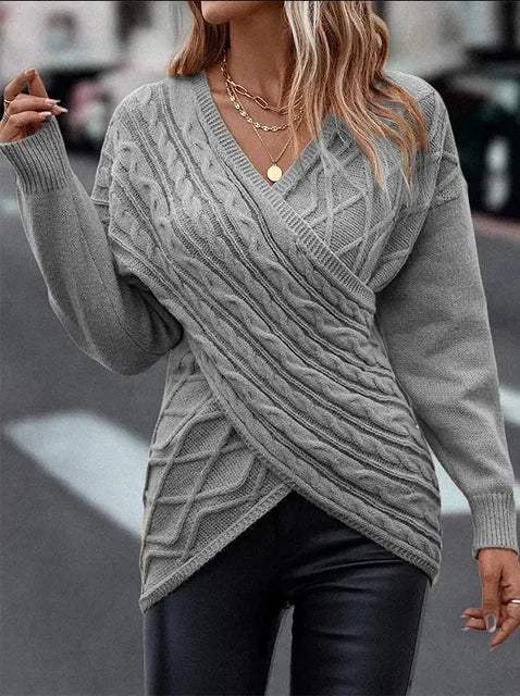 Jersey Para Mujer Con Cuello En V Y Manga Larga | Ideal Para Uso Diario E Informal
