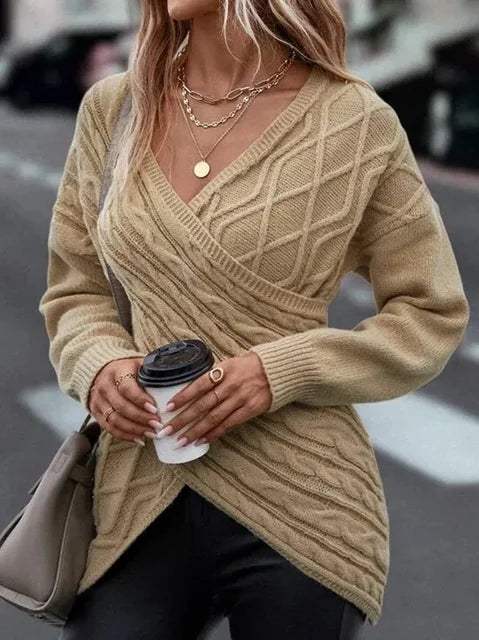 Jersey Para Mujer Con Cuello En V Y Manga Larga | Ideal Para Uso Diario E Informal