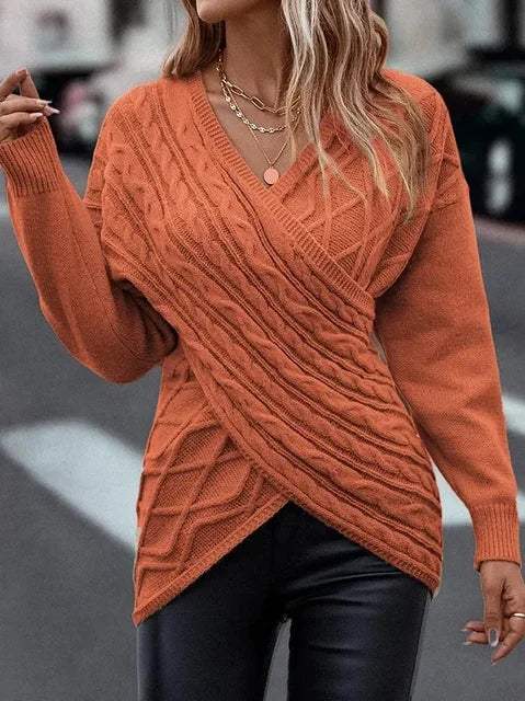 Jersey Para Mujer Con Cuello En V Y Manga Larga | Ideal Para Uso Diario E Informal