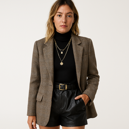 Blazer De Corte Recto Con Solapa Y Botón Para Mujer | Ideal Para Trabajo O Uso Diario