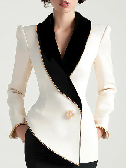 Blazer Entallado Con Corte Ligeramente Amplio Y Diseño Asimétrico Para Mujer | Ideal Para Uso Profesional O Diario