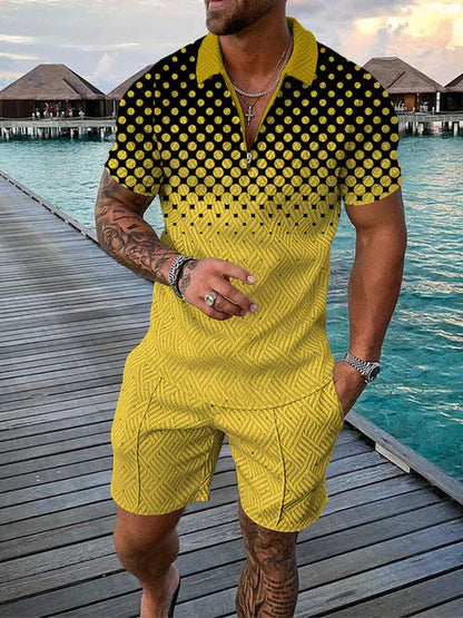 Conjunto de Polo con Cremallera y Short para Hombre | Ideal para el Verano