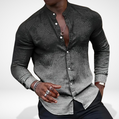 Polo con Cuello Mao y Estampado Frontal para Hombres | Ideal para Uso Diario