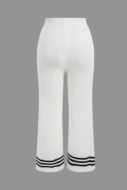 Conjunto De Dos Piezas Para Mujer Con Cárdigan Corto Y Pantalón Amplio | Ideal Para Uso Diario Y Trabajo