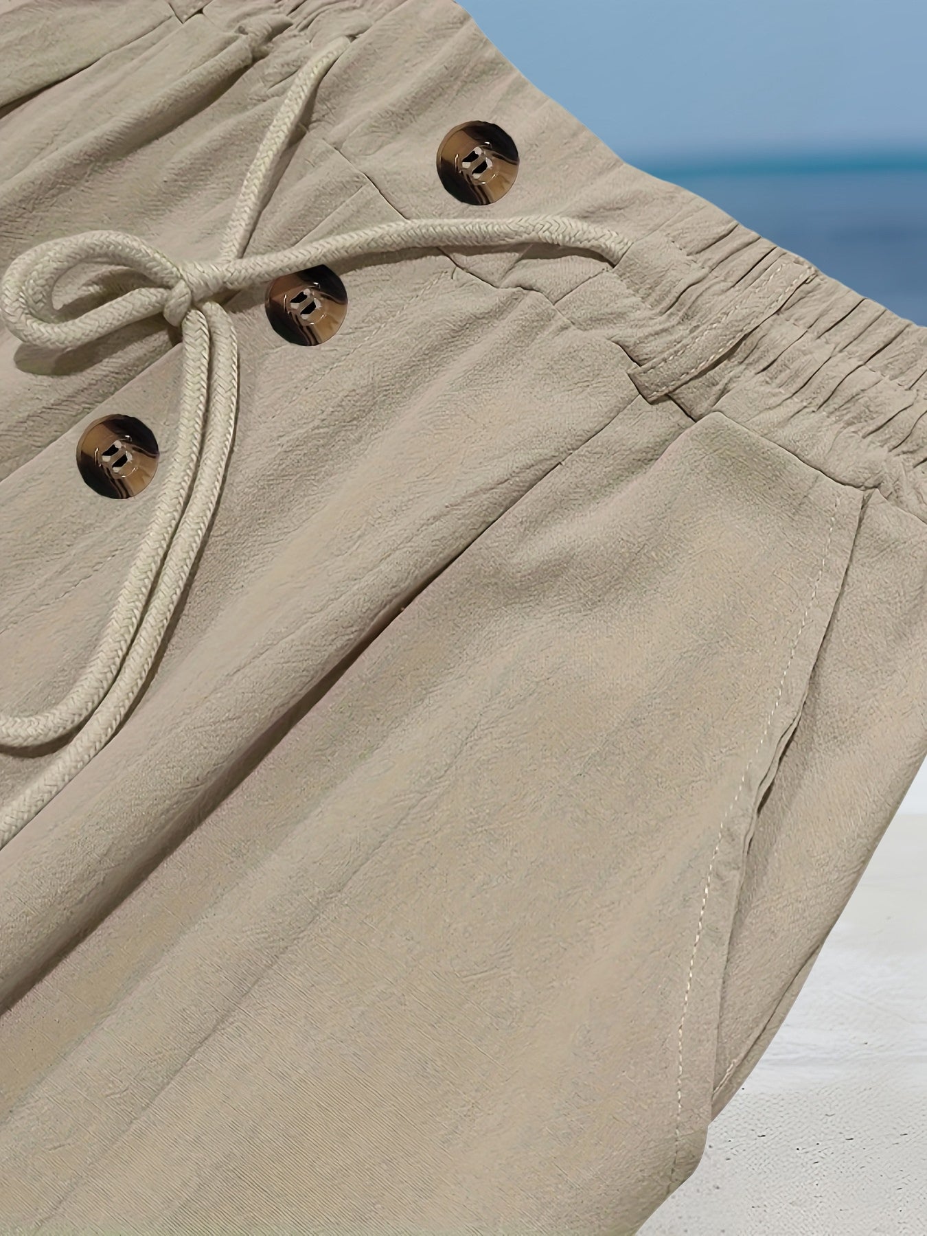 Pantalón de Pierna Ancha con Cintura Elástica y Cordón para Hombre | Ideal para Uso Diario