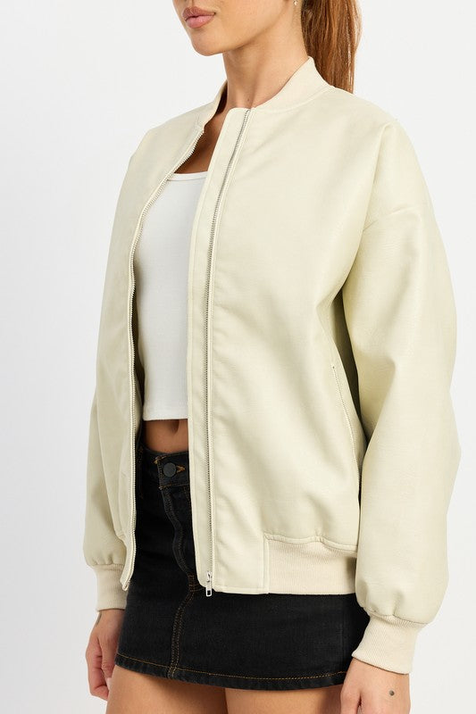 Bomber De Corte Recto Con Cierre Completo Para Mujer | Ideal Para Uso Diario Y Desplazamientos