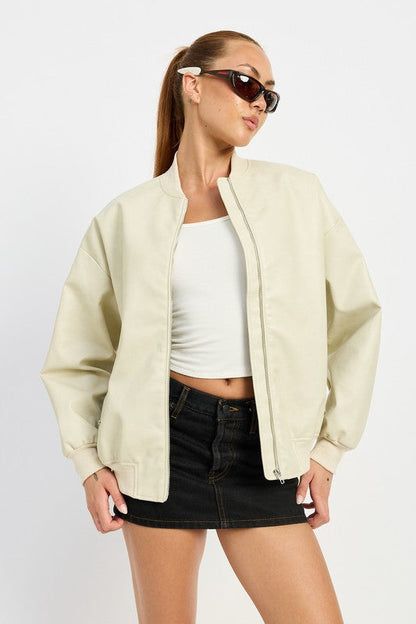 Bomber De Corte Recto Con Cierre Completo Para Mujer | Ideal Para Uso Diario Y Desplazamientos