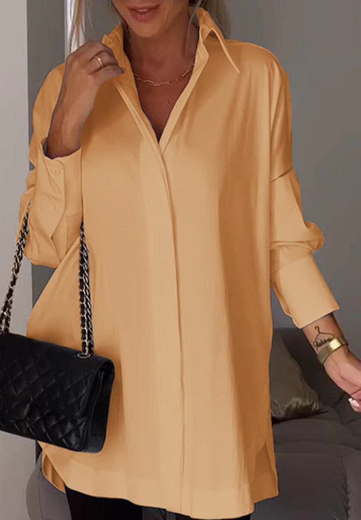 Blusa Con Corte Relajado Y Abertura En El Dobladillo Para Mujer | Ideal Para Uso Diario E Informal